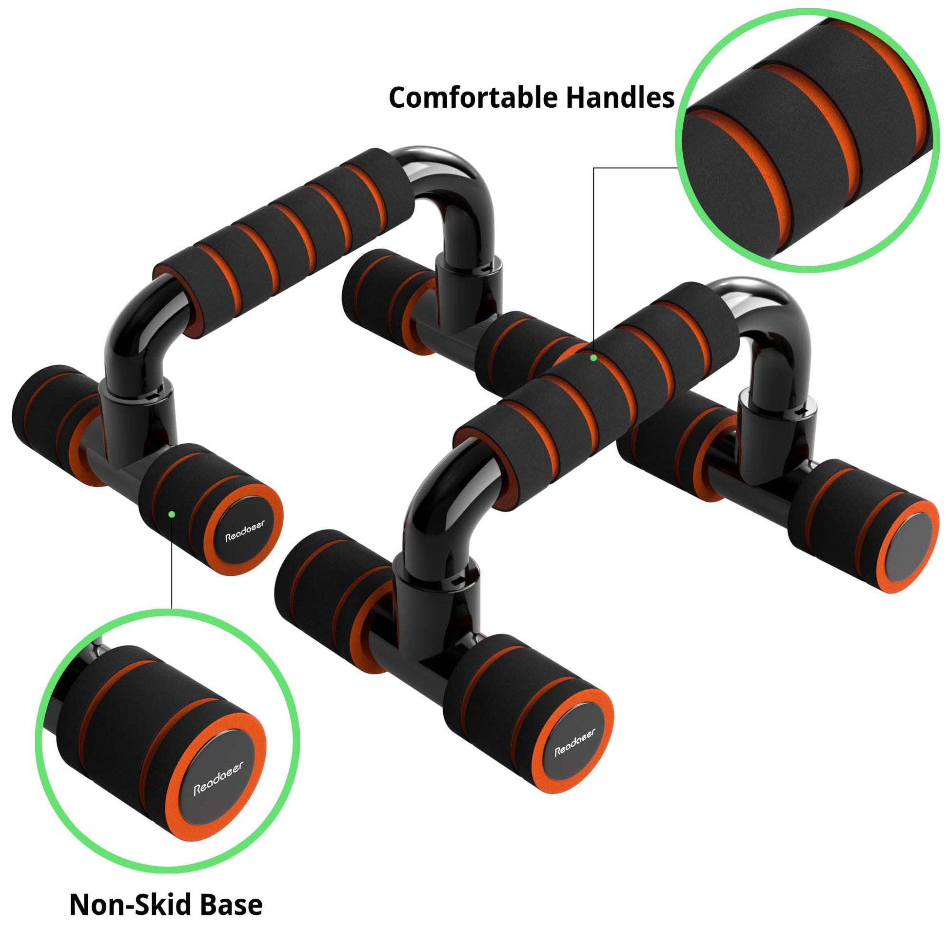 Readaeer Push Up Bars Gym Exercise Equipment Fitness 1 Pair Pushup Handles with Cushioned Foam Grip