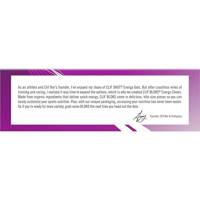 CLIF BLOKS - Mountain Berry Flavor - Energy Chews - Non-GMO - Plant Based - Fast Fuel for Cycling and Running - Quick Carbohydrates and Electrolytes - 2.12 oz. (18 Count)