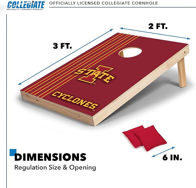2' x 3' Solid Wood Cornhole Set with Direct Print HD Team Graphics – Great Gift for Any NCAA Fan! Bean Bag Toss Family Outdoor Games