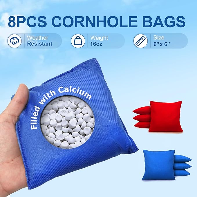 2’x3’ Cornhole Boards Set, Cornhole Outdoor Game Set - Corn Hole Toss Boards Set with 8 Cornhole Bags and 2 Cornhole Boards, Cornhole Sets for Adults Lawn Outside Backyard Games