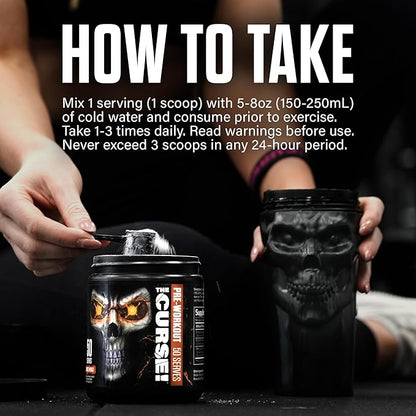 JNX SPORTS The Curse! Pre Workout Powder for Men & Women, Caffeine, Beta-Alanine, Creatine, L-Citrulline, 50 Servings, Pina Colada Flavor ??Boost Energy, Strength & Focus