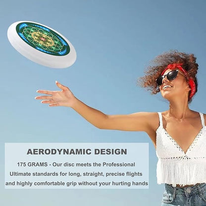 Rainbow Flower Outdoor Flying Disc Abstract Colorful Floral Ultimate Disc 175g for Boys Girls Men Women Birthday Christmas