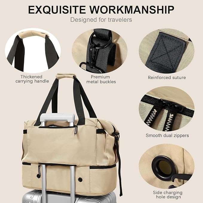 Gym Bag for Men Women, Tactical Travel Duffel bag with Removable Dividers & Shoe Compartment, Weekender Carry on Bag with Toiletry Bag, Overnight Range Bag for Workout Soccer Yoga Gym