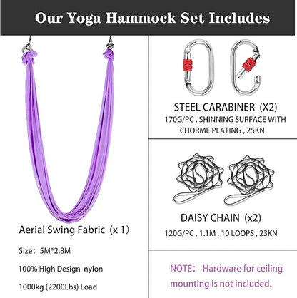 5.5 Yards Aerial Silk Swing Outdoor Hammock Aerial Yoga Swing For Adults,Aerial Yoga Hammocks for outside