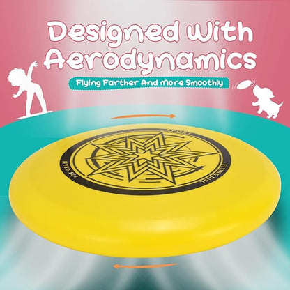 Outdoor Flying Disc 175g,Adult Sport Disc Set for Competitive and Pro Players,Flying Disc Set Includes 1 Glow in The Dark Flying Disc for Beach Pool Game, Camping and Backyard