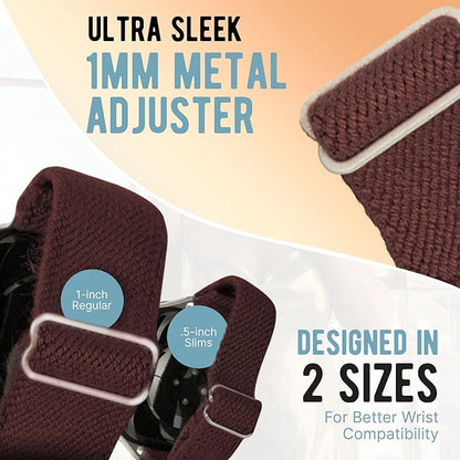 Braxley Bands - Organic Cotton Watch Bands For Women and Men, Compatible With All Apple Watch Sizes and Series - Washable, Sweat-Absorbent, Breathable Fit, Elastic Smart Watch Bands