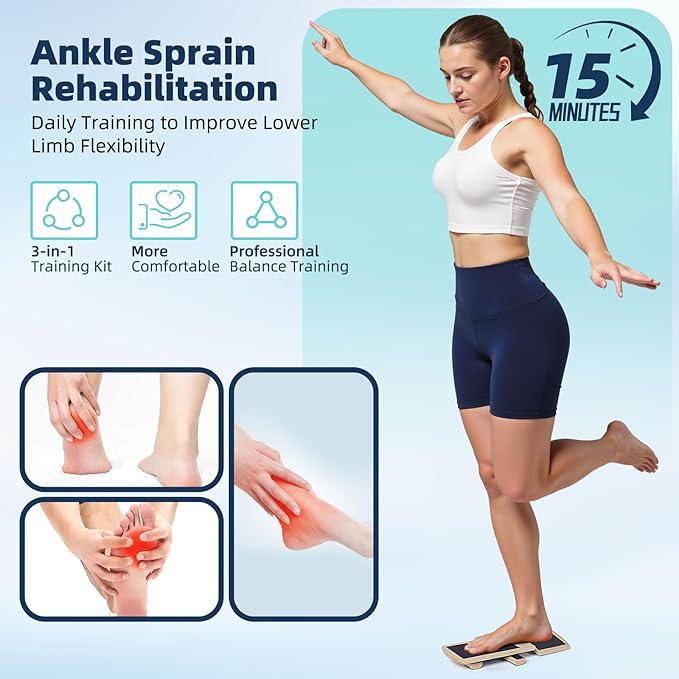 Versatile 40 Inch Beech Wood Balance Beam for Home Use - Enhance Balance, Ankle Strengthener Foot Exerciser for Sprained, Physical Therapy Purposes for Plantar Fasciitis Relief