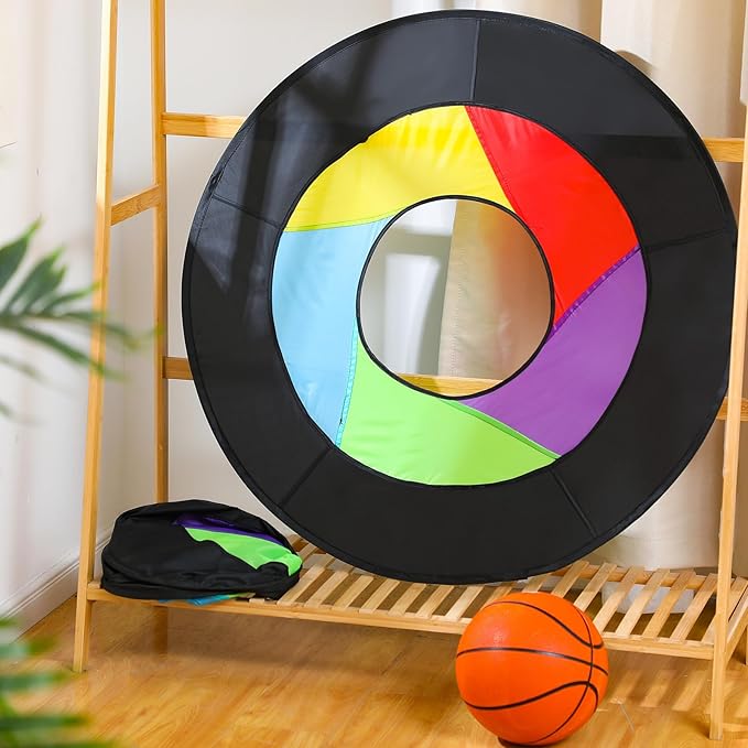 36" Giant Flying Disc Folds to 12" Soft Foldable Flying Ring Throwing Safe Lightweight Fabric Disc with Storage Bag for Summer Kids Adults Family Outdoor Fun School Activities