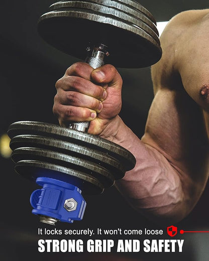 Barbell Clips 1 Inch Quick Release Weight Clamps 0.9-1.18inch Multi-Size Adjustable Olympic Clamps for Bars