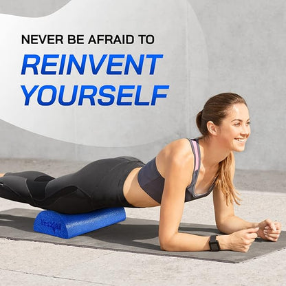 Yes4All Medium Firm Half Foam Rollers for Post-Workout Relaxation, 12/18/24/36 inch PE Foam Roll for Back Massage & Yoga Exercise