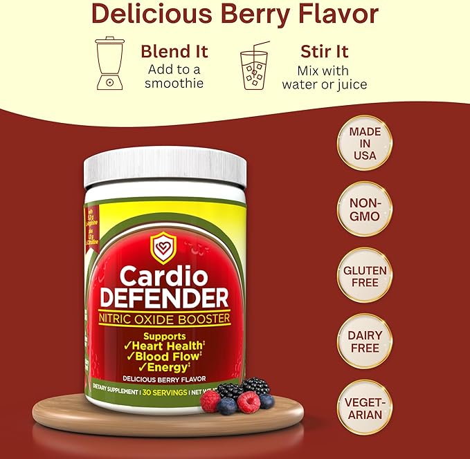 3 Pack, Nitric Oxide Booster Powder ??L-Arginine 5,200mg + L-Citrulline 1,200mg ??Heart Health Drink Mix - Heart Health, Blood Flow, Energy, Endurance - L-Arginine Powder, Berry Flavor