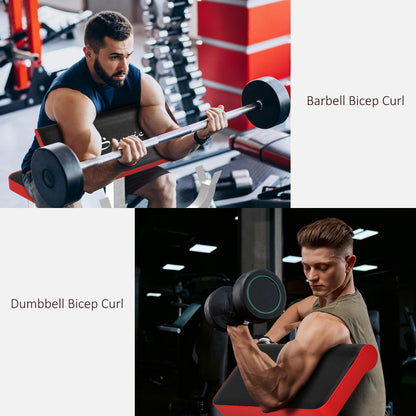 Soozier Adjustable Preacher Curl Bench with Brabell Rack 265 LBS White