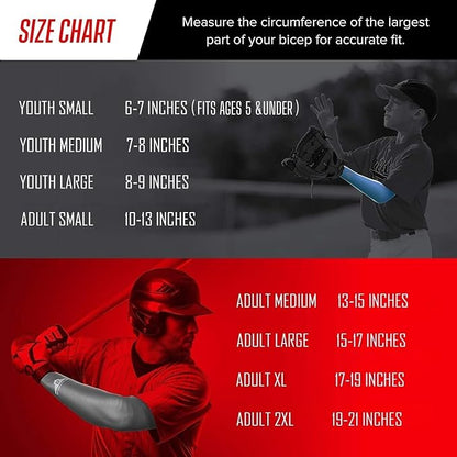 Bucwild Sports Baseball Arm Sleeve - Youth & Adult 1 Pair - Football Basketball Cycling Tennis