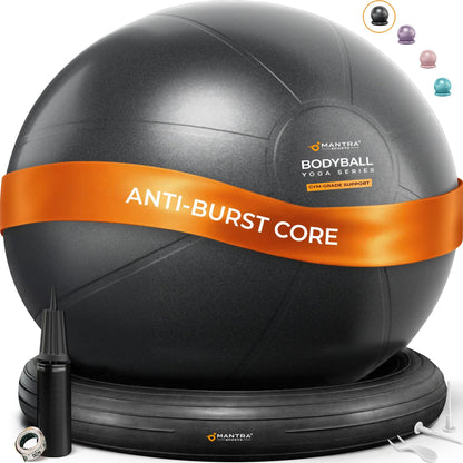 MANTRA SPORTS Yoga Ball Chair for Office Desk with Base - Ergonomic Balance & Stability Exercise