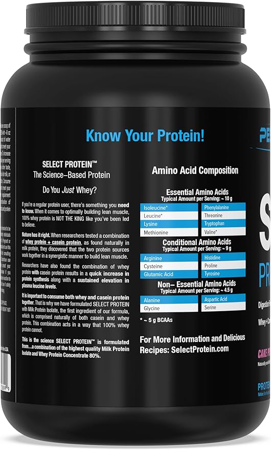 PEScience Select Protein Powder, Whey and Casein Blend, Clean Protein Powder for Women and Men, Low Calorie, Low Carb, Keto Friendly, Gluten Free - Cake Pop - 27 Servings