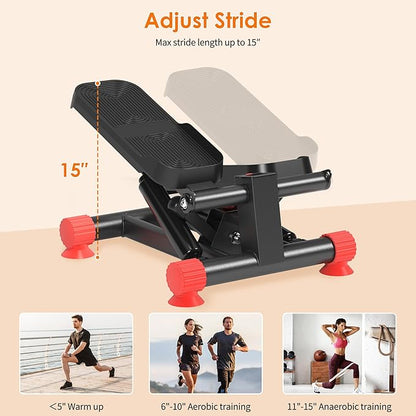 SogesPower Steppers for Exercise at Home,Mini Stair Stepper with Resistance Bands,Full Body Workout Equipment with LCD Monitor,Portable Stepper with 330LBS Capacity