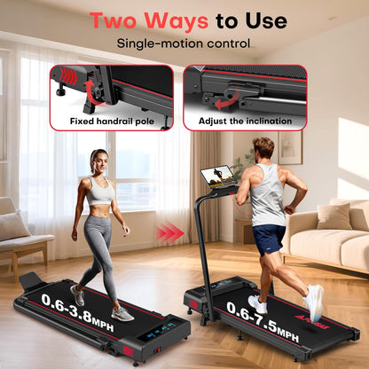 FOUSAE Treadmills for Home, App Compatible, 5 in 1 7.5MPH Foldable Treadmill with 10% Incline