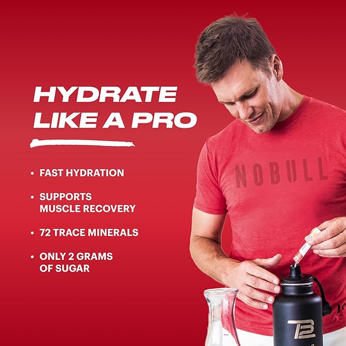 TB12 Electrolytes Powder Packets Fruit Punch ??Mineral-Rich Electrolyte Powder for Fast Hydration by Tom Brady - Natural, Low Sugar, Vegan, Gluten-Free, Easy to Mix - 15 Stickpacks