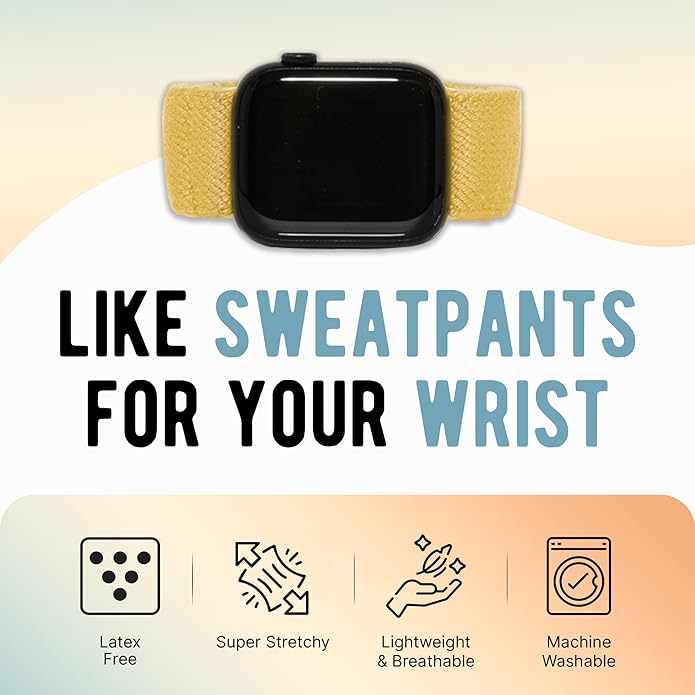 Braxley Bands - Organic Cotton Watch Bands For Women and Men, Compatible With All Apple Watch Sizes and Series - Washable, Sweat-Absorbent, Breathable Fit, Elastic Smart Watch Bands