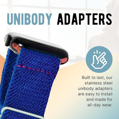 Braxley Bands - Organic Cotton Watch Bands For Women and Men, Compatible With All Apple Watch Sizes and Series - Washable, Sweat-Absorbent, Breathable Fit, Elastic Smart Watch Bands