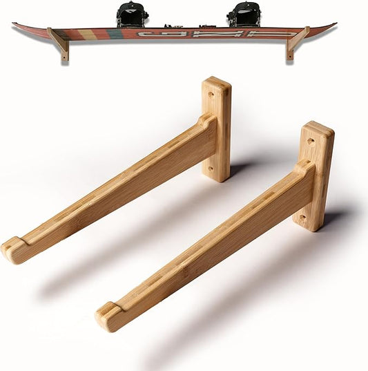 Bamboo Snowboard Wall Mount ??Horizontal Snowboard Rack for Display or Storage ??Durable Wall