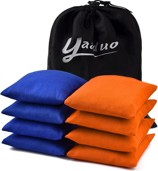Set of 8 Regulation Cornhole Bags Double Sided, Weather Resistant Bean Bags for Cornhole Toss Game