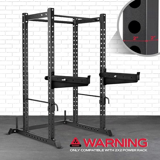 Yes4All Power Rack J-Hooks & Attachments ??Heavy Duty Barbell Holders Compatible with 2x2 & 3x3 Power Racks for Home Gym