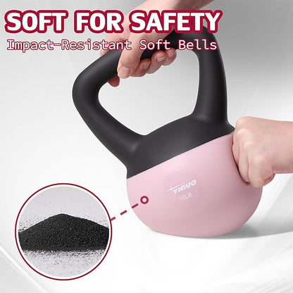 YIGUO Soft Kettlebell, Kettlebells 10 lb Anti-Slip Grip Weight for Home Workouts, Kettlebell for Safe Strength Training for Women & Men & Beginners