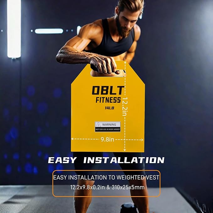 OBLT Weight Vest Plates for Full-Body Strength Training-5.5/9.3/14/19 LBS Suitable Crossfit,Outside and Fitness Man& Women