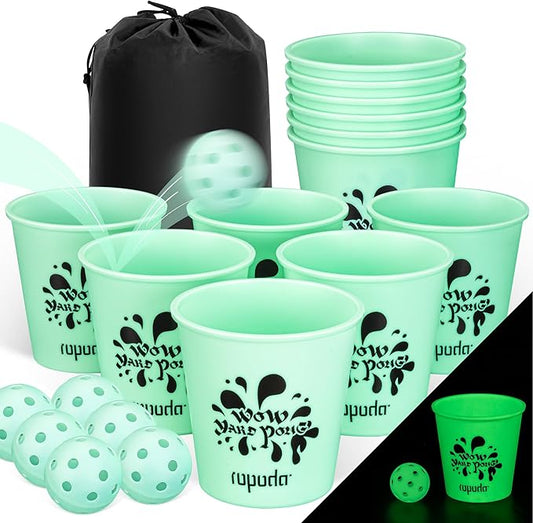ropoda Giant Yard Pong,Yard Games with Durable Buckets and Balls - Choose Red Large, XL, or Green