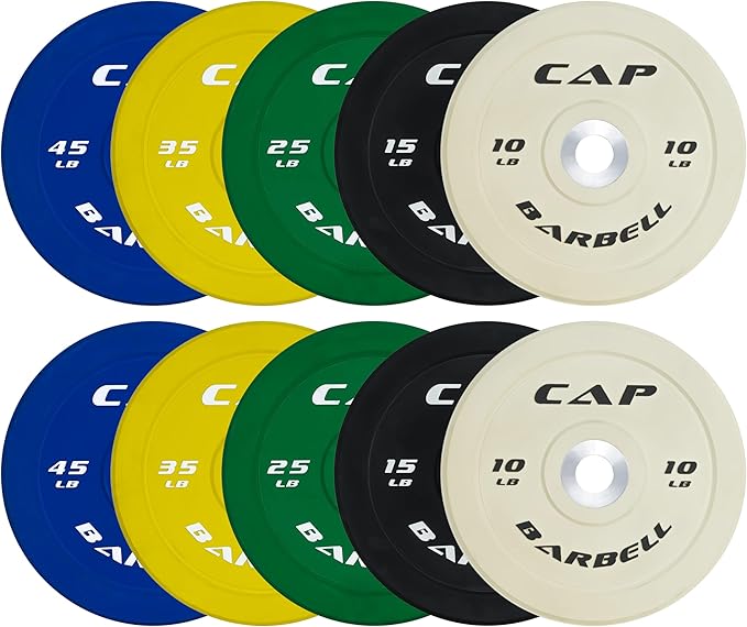 CAP Barbell 2-Inch Olympic Bumper Plate Weight Set | 100-370 lbs | Multiple Options