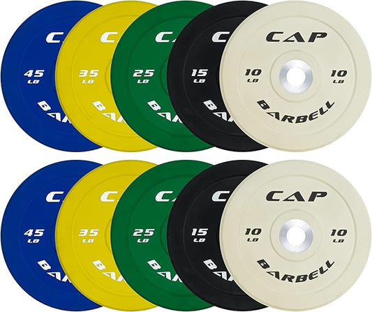 CAP Barbell 2-Inch Olympic Bumper Plate Weight Set | 100-370 lbs | Multiple Options