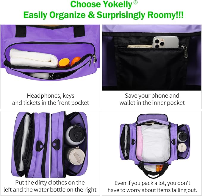 Sports Duffel Bag 20 inch for Travel Gym - Purple