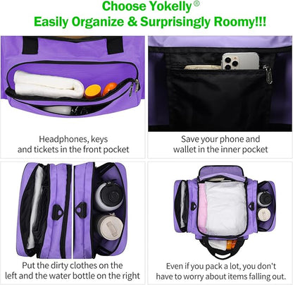 Sports Duffel Bag 20 inch for Travel Gym - Purple