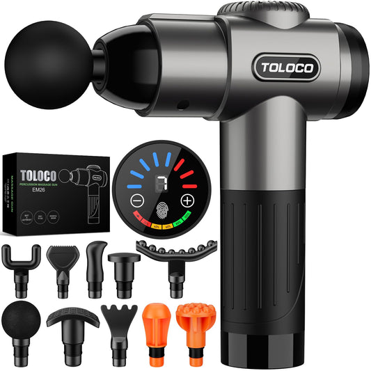 TOLOCO Massage Gun, Deep Tissue Back Massage for Athletes for Pain Relief, Percussion Massager with