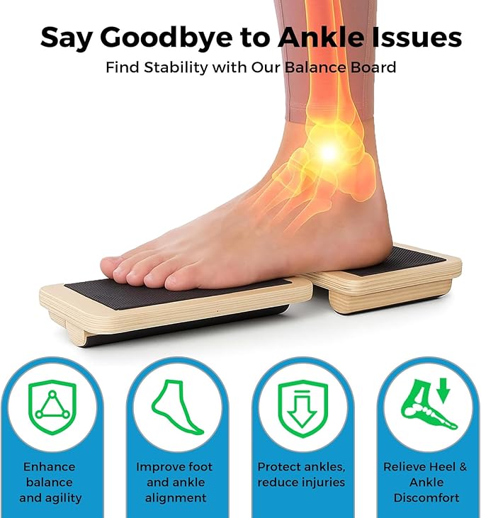 Ankle Balance Board Foot Strengthener Trainer, Single Leg Balance Board & Ankle Stability Board for Posture Correction, Sprain Recovery & Plantar Fasciitis Relief, Home Gym & Ankle Mobility Board