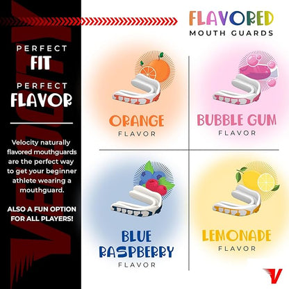 Velocity Champion Youth Mouthguard, 1 Pack, Royal & Red - for Ages 11 to 18 - Ideal for Lacrosse, Football, Hockey, Basketball, Soccer, Boxing, Martial Arts, Field Hockey, and More