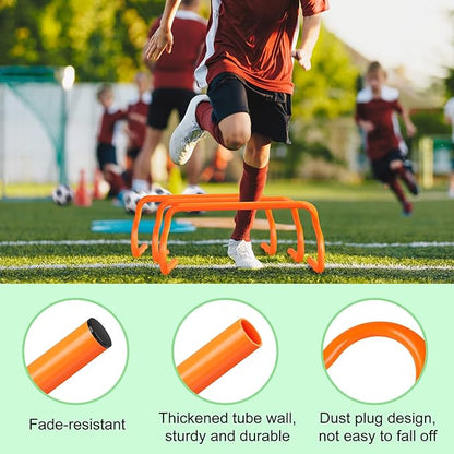 Agility Hurdles Training Equipment - Speed Hurdles and Soccer Cones with Carrying Bag for Soccer, Football, and Track Drills, Ideal for Athletes Speed and Agility Training