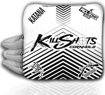 Killshots Cornhole | Katana Series | Limited Edition | ACL Certified Cornhole Bags | Premium Quality | Dual-Speed | Durable & Weather Resistant | Set of 4 Bags
