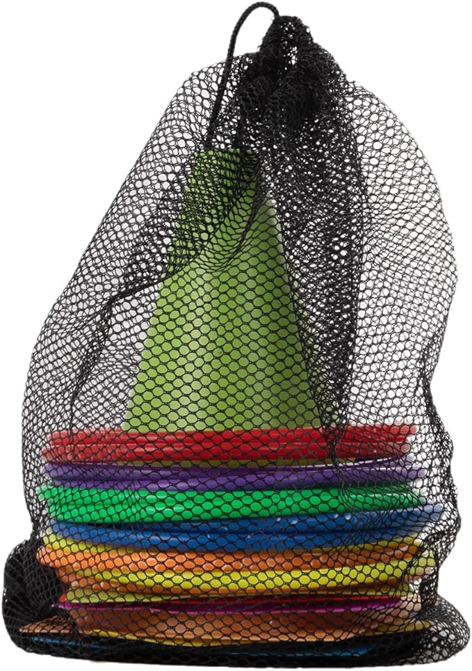 Generic 30 pcs Carnival Games Set Plastic Colorful Cones Ring Toss Combo Set Outdoor Carnival Games for Kids Adults Birthday Party Outdoor Throwing Games