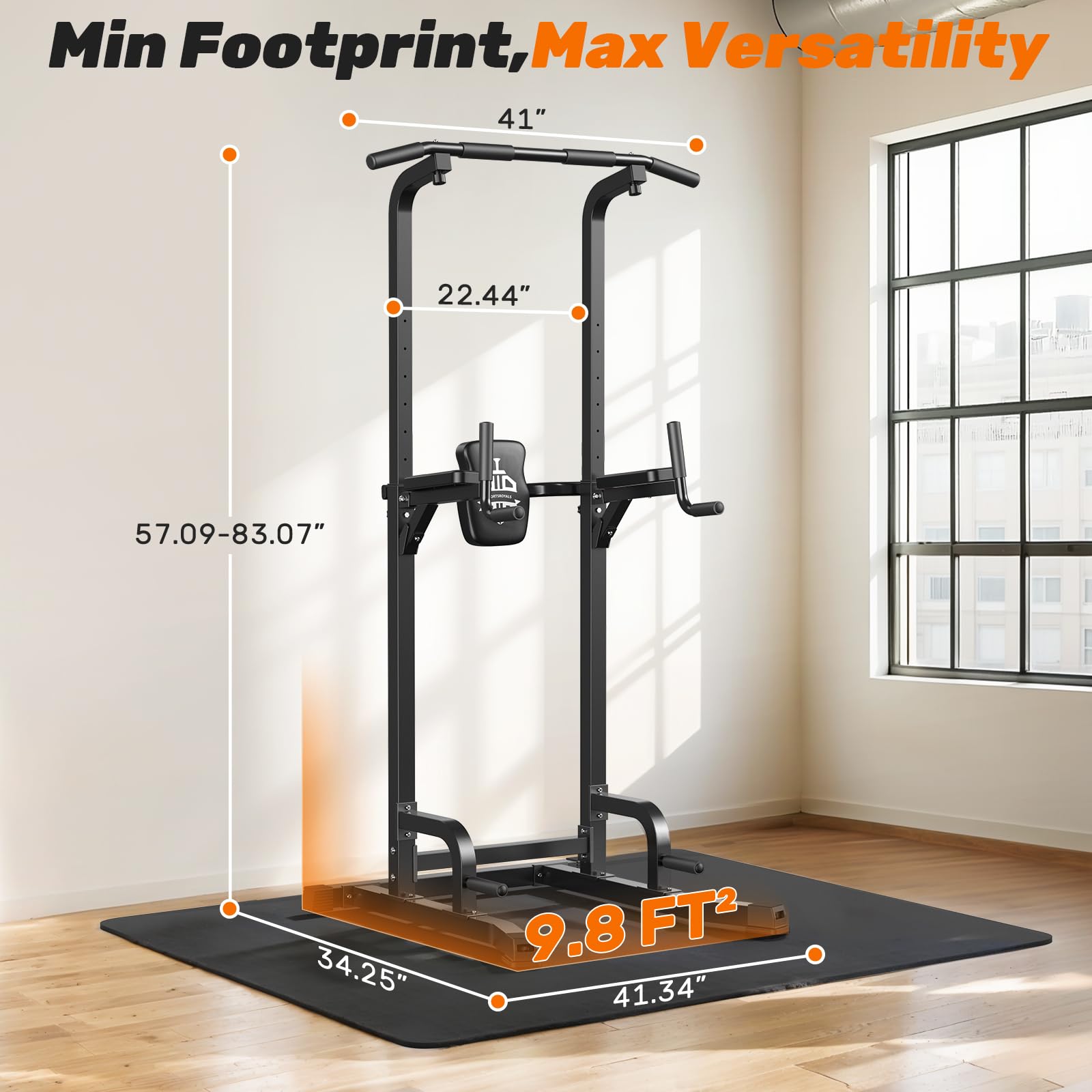 SPORTSROYALS Power Tower, Multi-Function Pull up Bar Dip Station with Upgraded Adjustable Foot