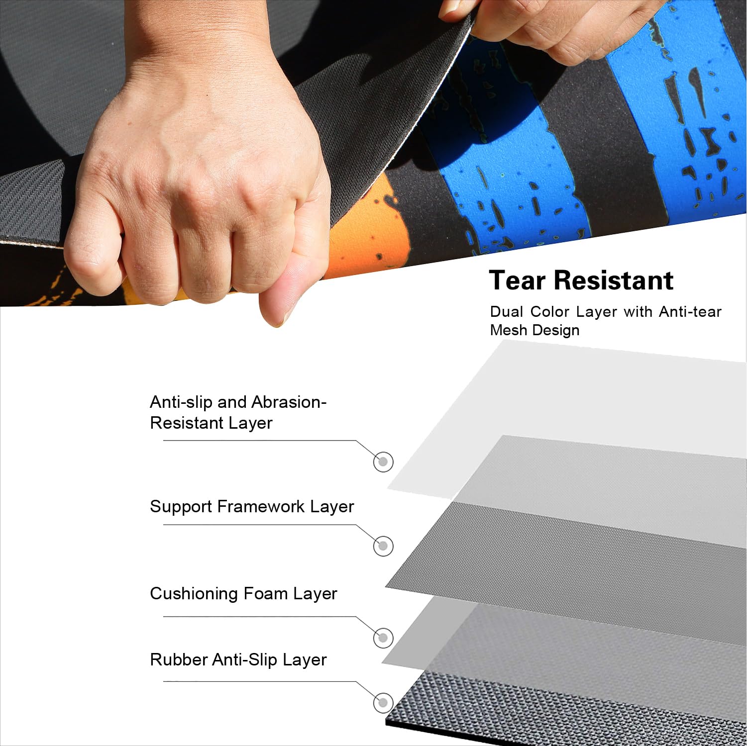 Jump Rope Mat, Shock-Absorbing Non-Slip Rubber Pad for Indoor and Outdoor