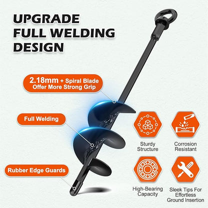 4 Pcs 18" Fully Welded Ground Anchors Shed Anchors Kit with 1/8" Galvanized Cable & Turnbuckles & Carabiners, Heavy Duty Earth Anchors for Sheds Trees Trampoline Greenhouse Swing Set Tent (Black)