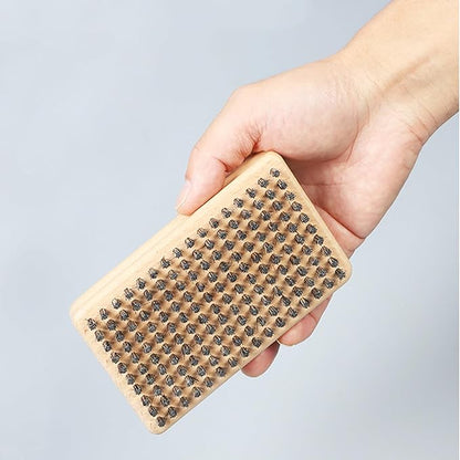 3 Pieces of ski Wax Brush, ski Brush Wooden Hand Brush Set, Brass Brush, Nylon Brush, Horsehair Brush, Size 4.7 "X 2.8", Outdoor ski waxing, Cleaning, Wax Removal, polishing,Snowboard Wax Brush