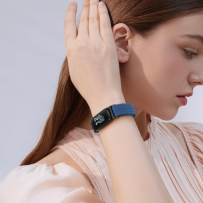 Tiptops Braided Nylon Bands Compatible with Fitbit Inspire 3/Inspire 2/Inspire/Inspire HR/Ace 2/Ace 3, Adjustable Loop Stretchy Straps Replacement Wristbands for Fitbit Inspire Women Men