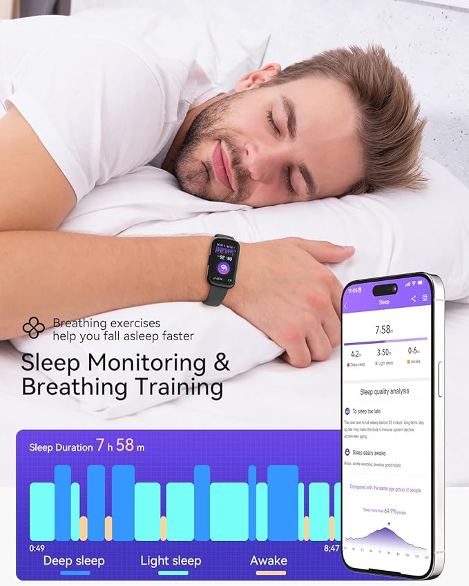 Activity & Fitness Tracker, 24/7 Heart Rate Monitor Smart Watches for Women/Men, Fitness Watches for Women/Men with Step Tracker and Sleep Tracker, IP68 Waterproof Watch for Android Phones/iPhones