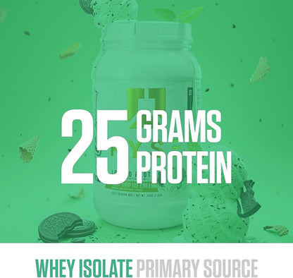 RYSE Loaded Protein Powder - Mint Chip Ice Cream - 25g Whey Protein Isolate & Concentrate with Prebiotic Fiber & MCTs - Low Carb, Low Sugar, Digestive-Friendly - 27 Servings / 2 lb Tub