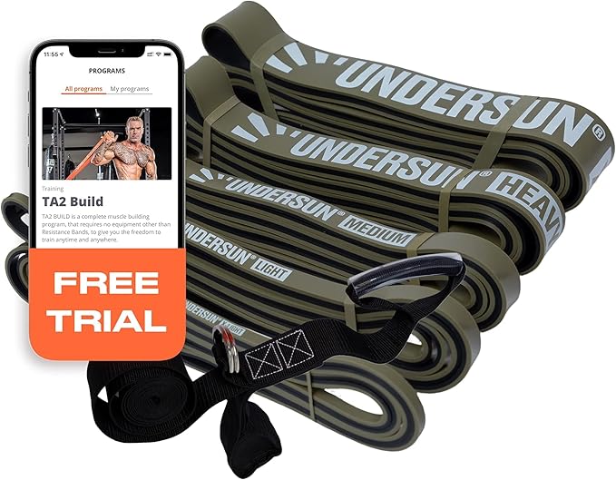 Undersun Resistance Bands for Working Out | Heavy Resistance Bands for Strength Training & Pull Up Assistance | Indoor/Outdoor, Gym, Home Exercise Bands Resistance