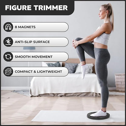 Daiwa Felicity Figure Trimmer Ab Twister Board - Waist Twister Machine for Core & Abs Exercise - Waist Twisting Fitness Tool, Dizzy Disc Twist Board for Slimming Workout with 8 Magnets Reflexology