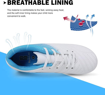 brooman Kids Soccer Cleats Boys Girls Athletic Outdoor Football Shoes
